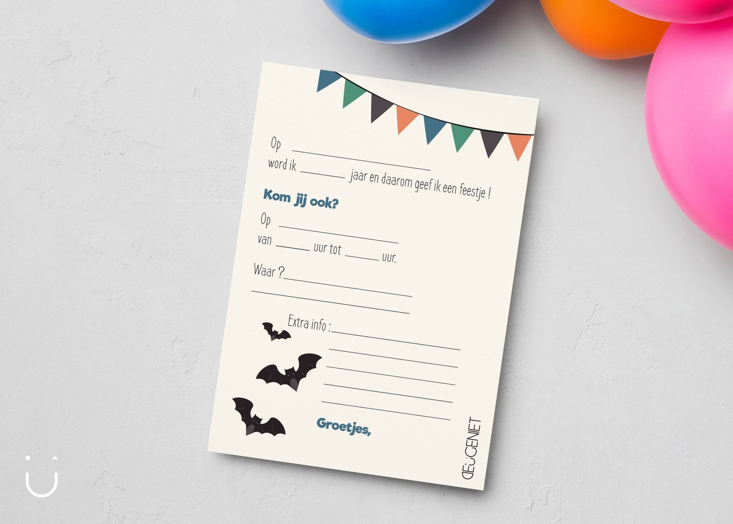 Traktatie 12 jaar Vleermuizen - Deugeniet - Traktatie kinderfeestje