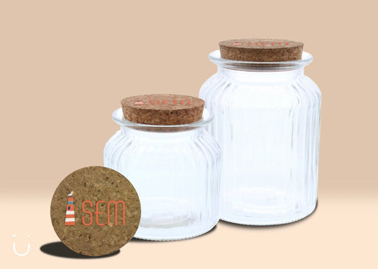 Uitdeelpot geribbeld “Ahoi Sem" - Deugeniet - Uitdeelpot doopsuiker