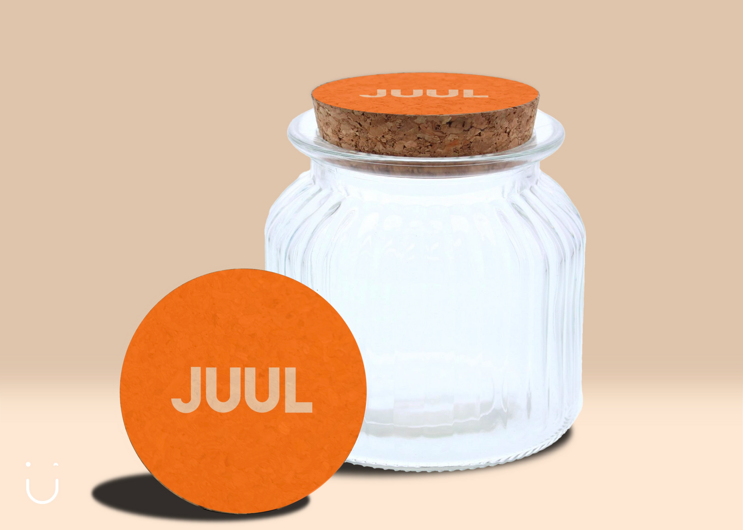 Uitdeelpot geribbeld "GEKLEURD oranje" - Deugeniet - Uitdeelpot doopsuiker
