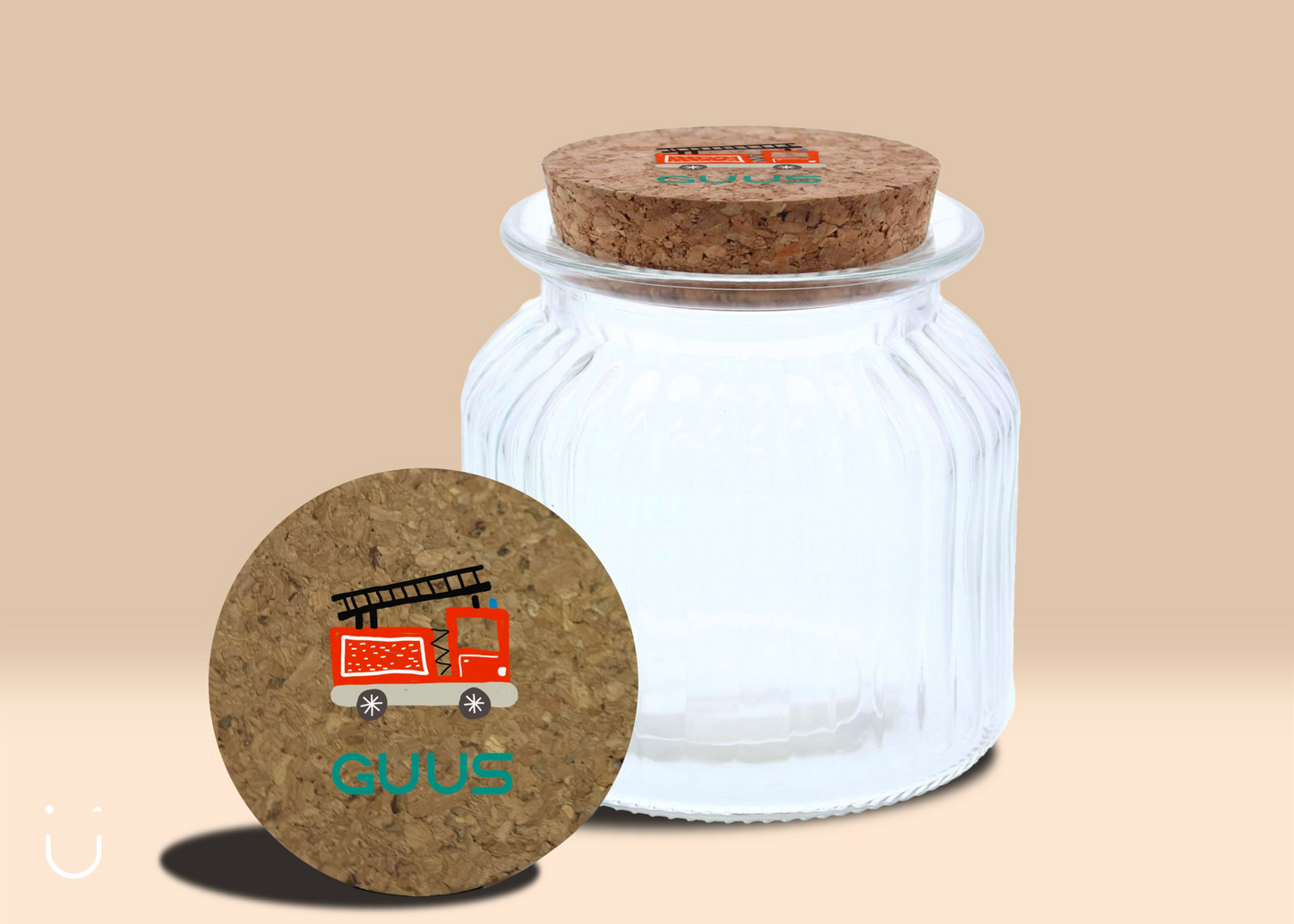 Uitdeelpot geribbeld "On fire" - Deugeniet - Uitdeelpot doopsuiker