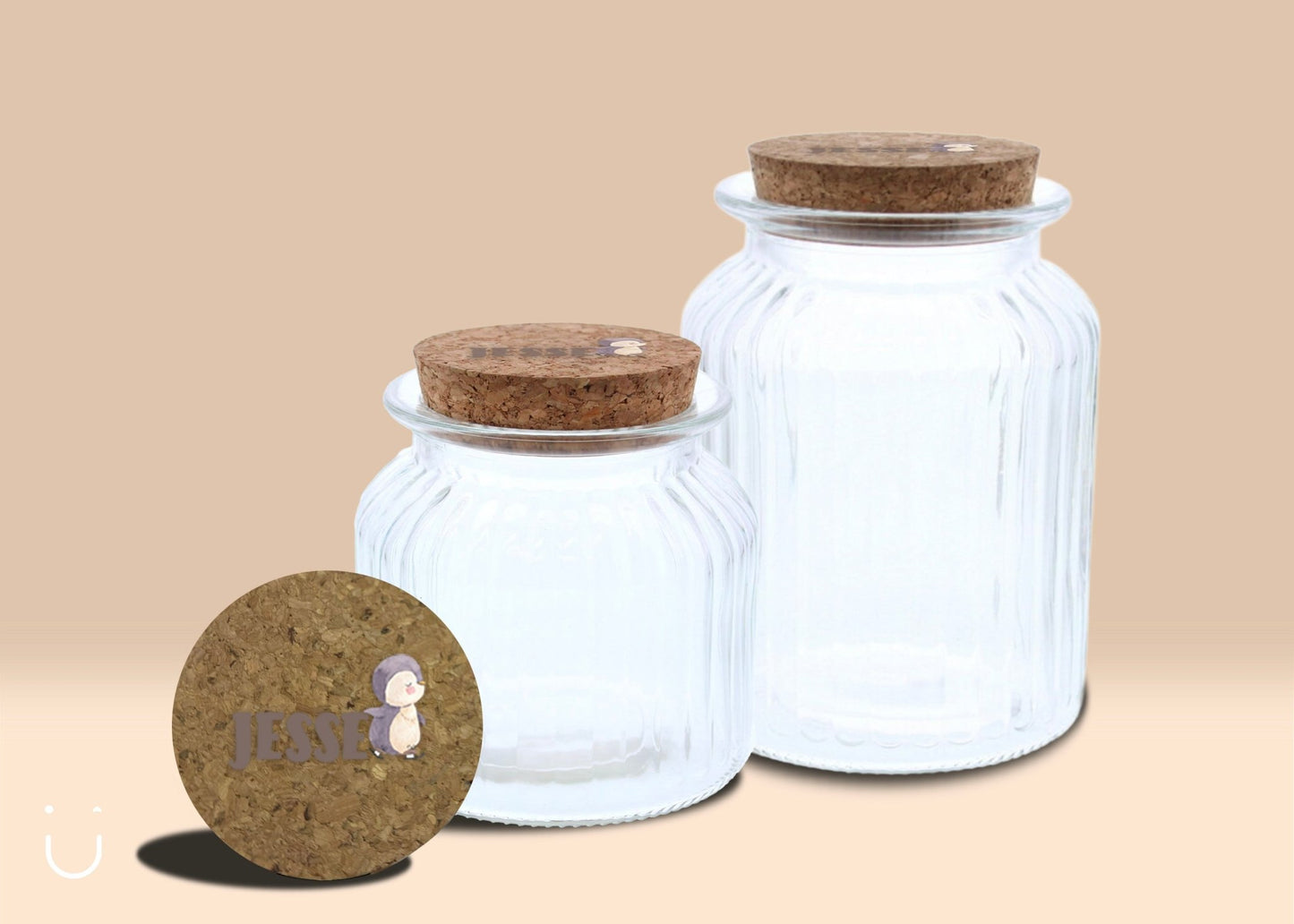 Uitdeelpot geribbeld "Pinguïn" - Deugeniet - Uitdeelpot doopsuiker