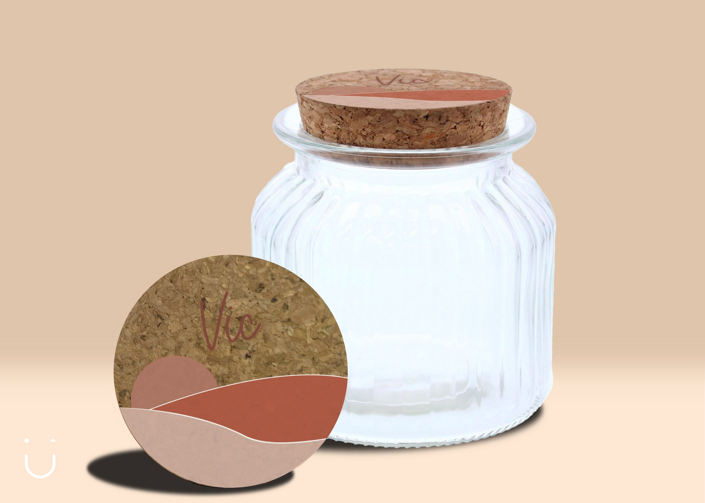 Uitdeelpot geribbeld "Sunrise" - Deugeniet - Uitdeelpot doopsuiker