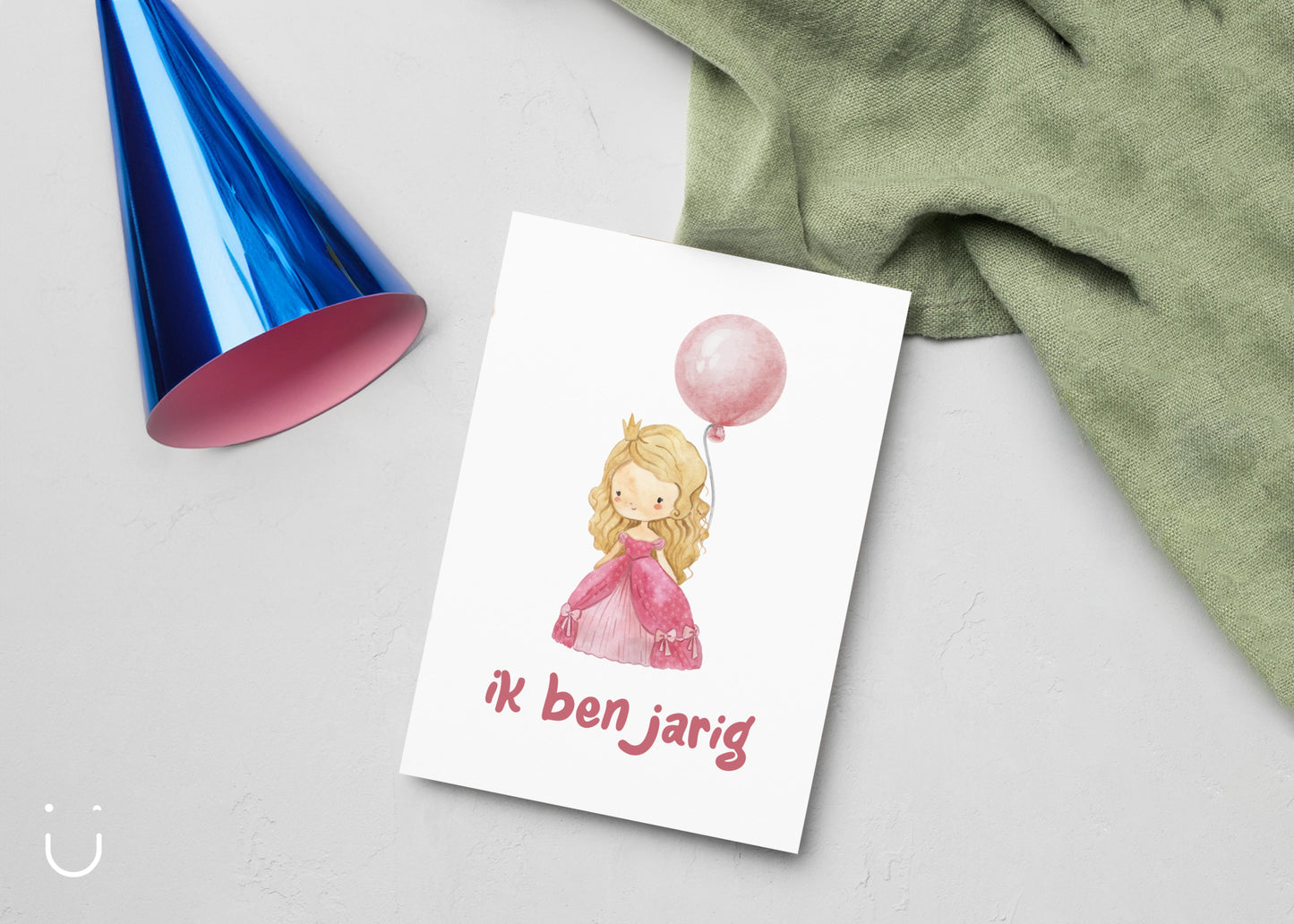 Uitnodiging kinderfeestje "Roze prinses" + enveloppen - Deugeniet - Uitnodiging verjaardagsfeestje