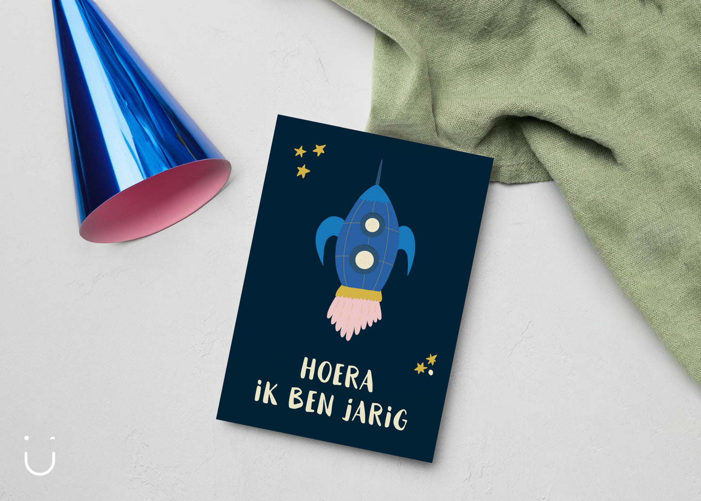Uitnodiging kinderfeestje "Ruimte" + enveloppen - Deugeniet - Uitnodiging verjaardagsfeestje