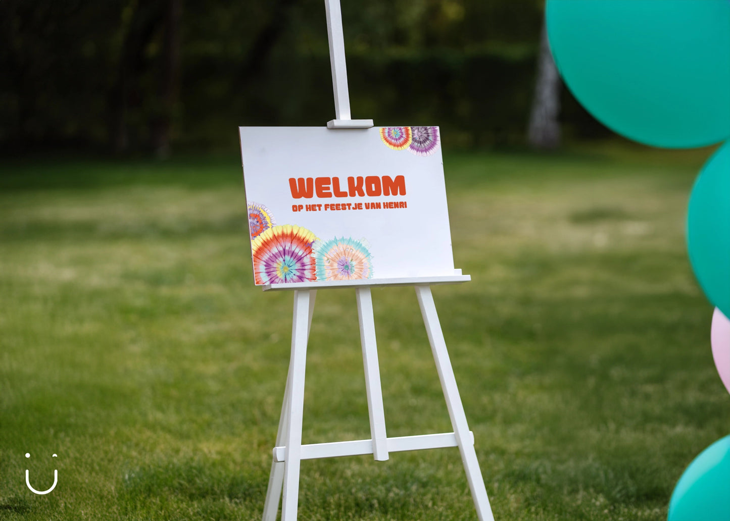 Welkomstbord "Funky Tie - dye" - Deugeniet - Welkomstbord communie