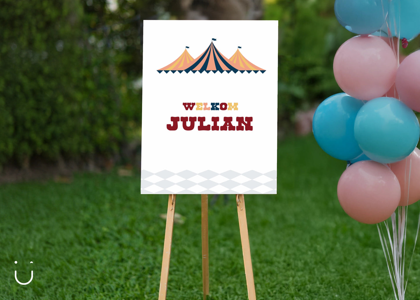 Welkomstbord "Vintage circus" - Deugeniet - Welkomstbord communie