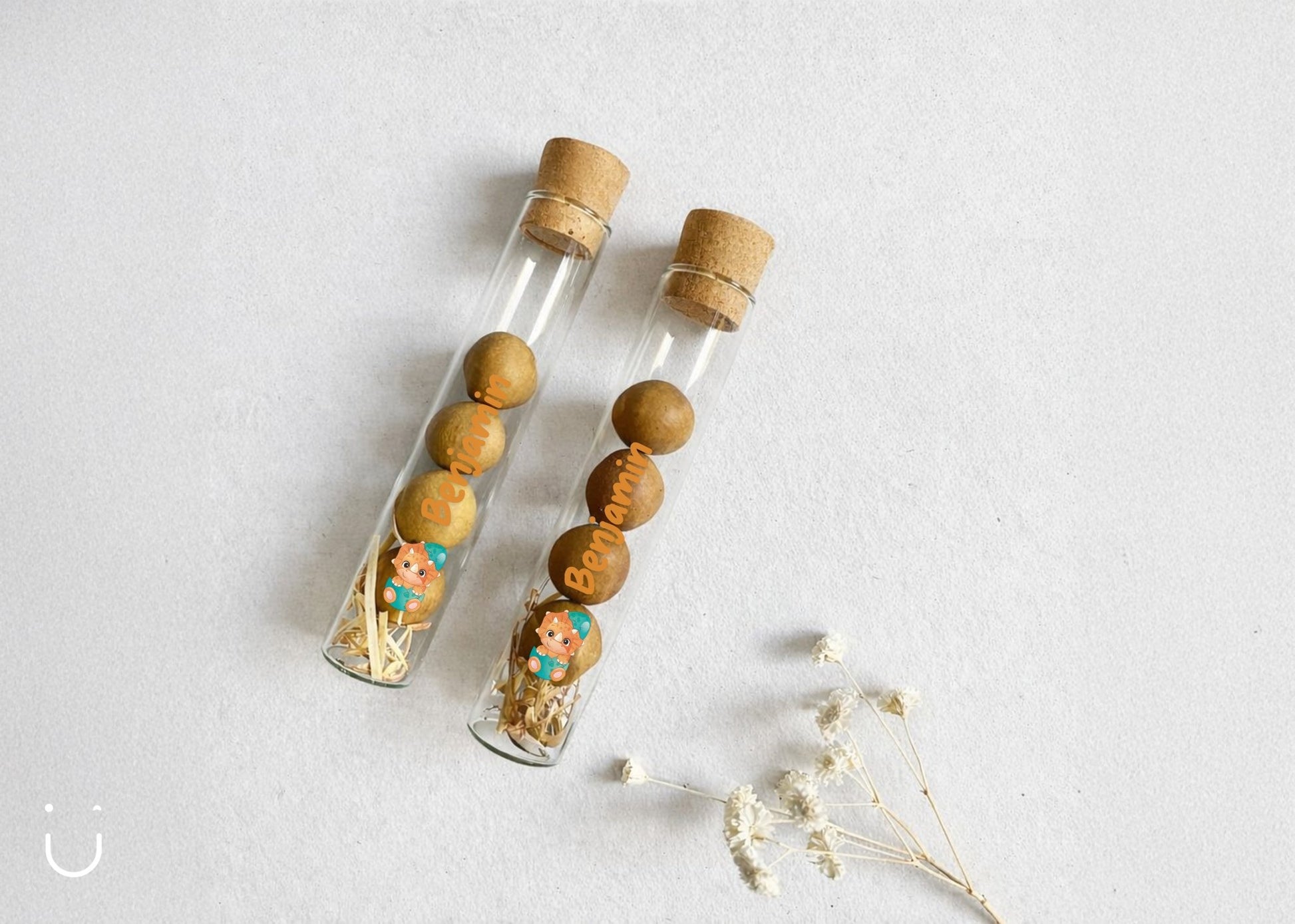 10x Buisje met bloembommetjes - Doopsuiker - Deugeniet - 100% afgewerkt