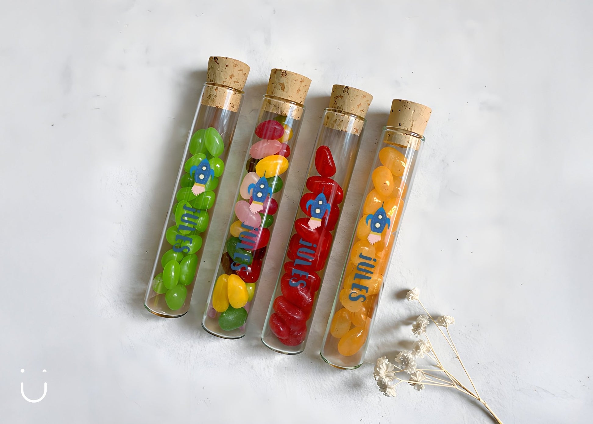 10x Buisje met jellybeans - Doopsuiker - Deugeniet - 100% afgewerkt