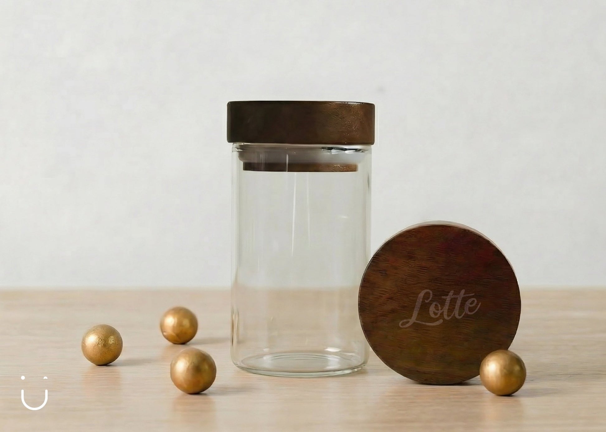 10x Glazen potje, acacia deksel met naam - Doopsuiker - Deugeniet - Doopsuiker diy