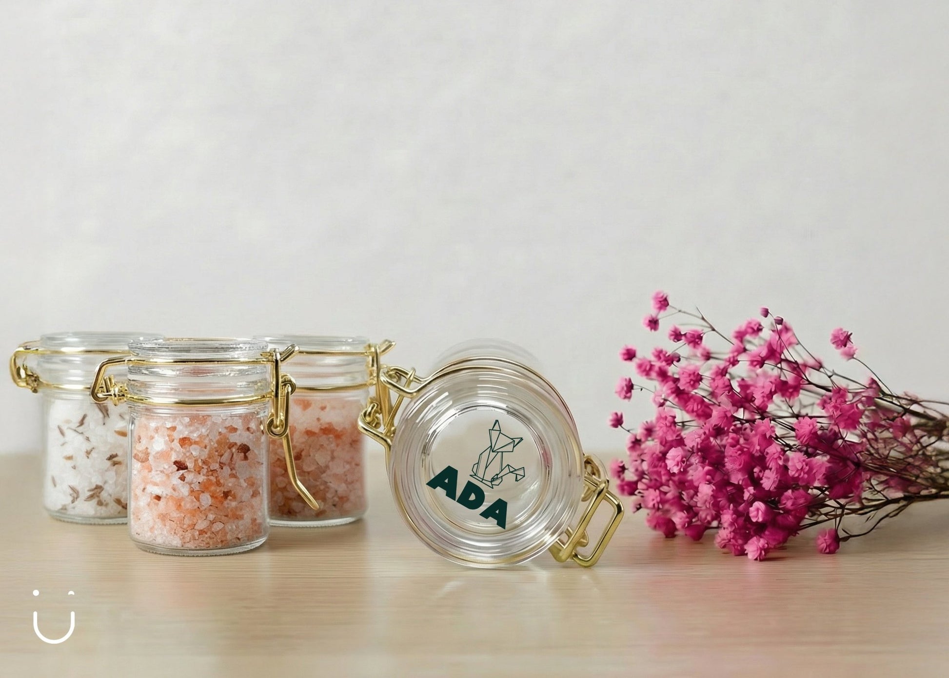 10x Glazen potje met badzout - Doopsuiker - Deugeniet - 100% afgewerkt