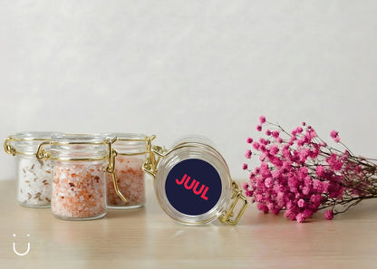 10x Glazen potje met badzout - Doopsuiker - Deugeniet - 100% afgewerkt