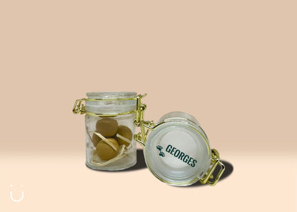10x Glazen potje met bloembommetjes - Deugeniet - Doopsuiker diy