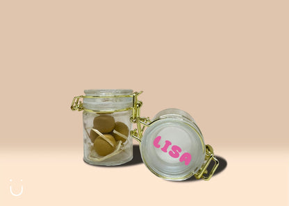 10x Glazen potje met bloembommetjes - Deugeniet - Doopsuiker diy