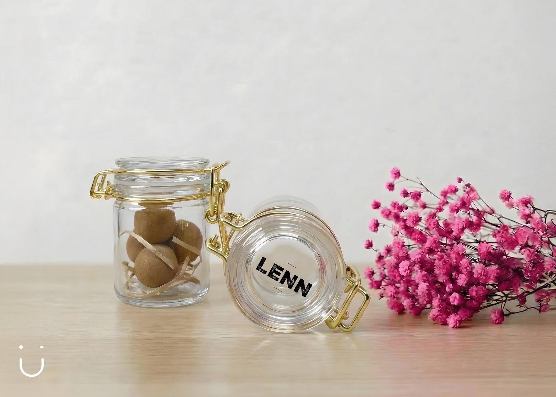 10x Glazen potje met bloembommetjes - Doopsuiker - Deugeniet - 100% afgewerkt