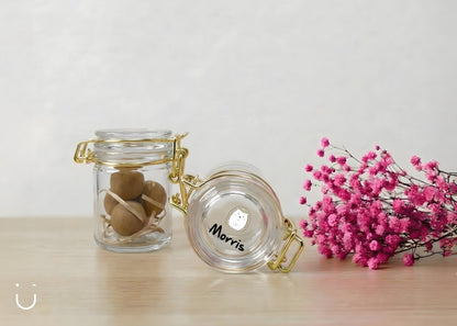 10x Glazen potje met bloembommetjes - Doopsuiker - Deugeniet - 100% afgewerkt