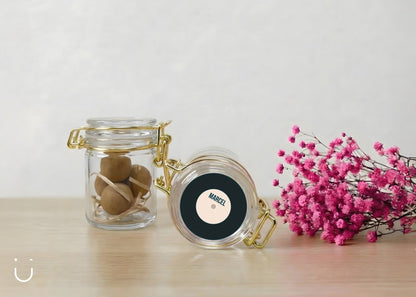 10x Glazen potje met bloembommetjes - Doopsuiker - Deugeniet - 100% afgewerkt