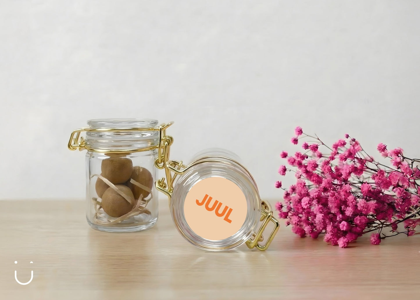 10x Glazen potje met bloembommetjes - Doopsuiker - Deugeniet - 100% afgewerkt