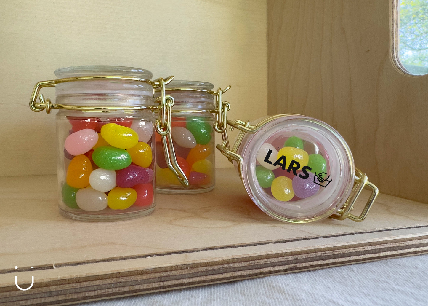 10x Glazen potje met jellybeans - Deugeniet - Doopsuiker diy