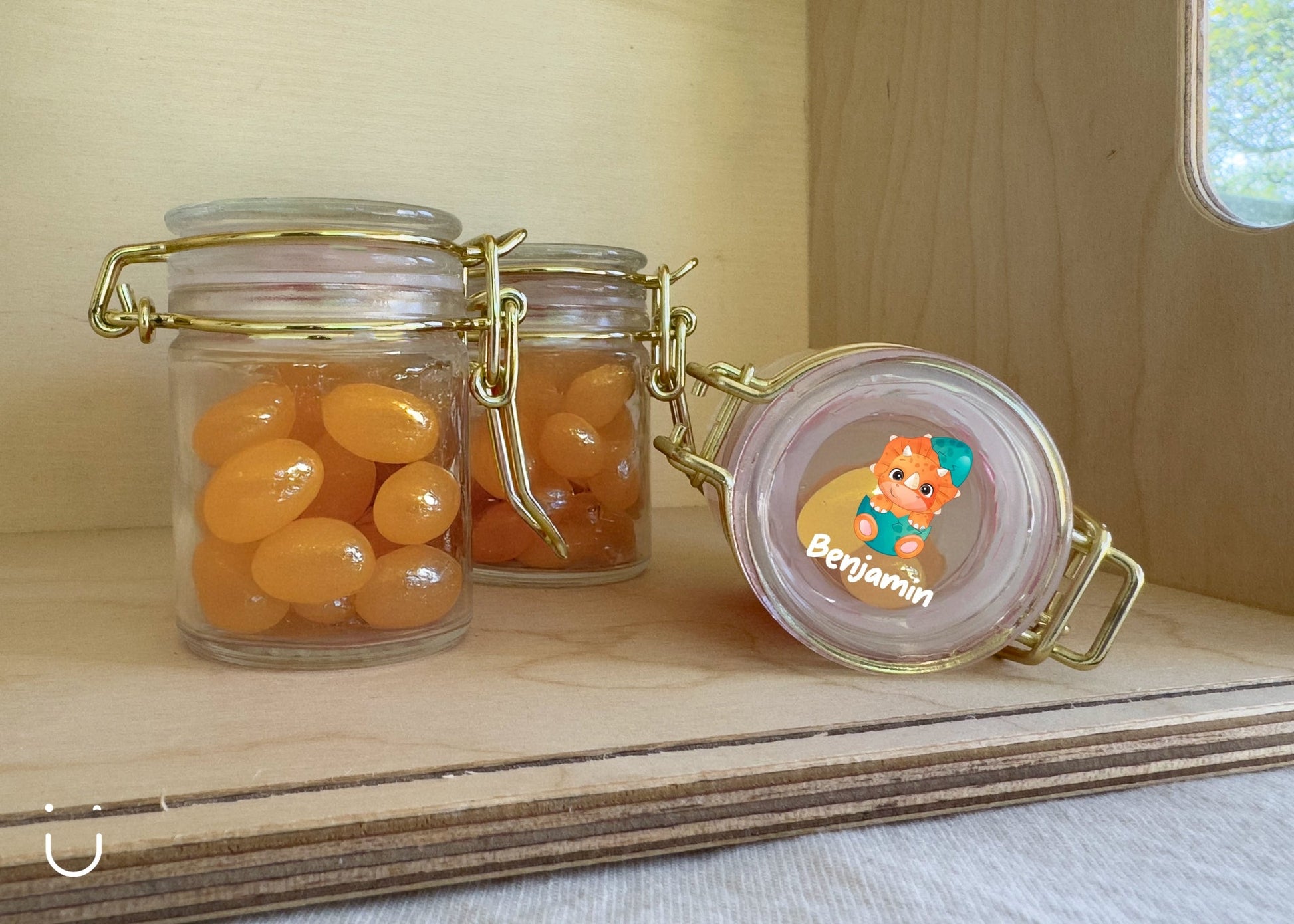 10x Glazen potje met jellybeans - Deugeniet - Doopsuiker diy