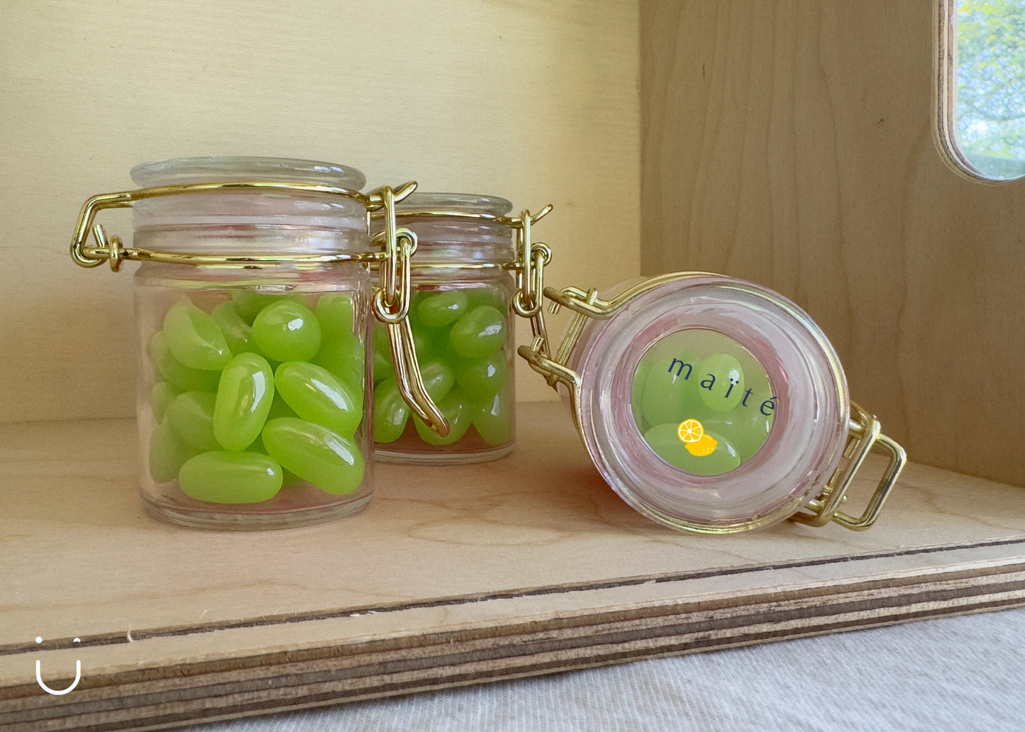 10x Glazen potje met jellybeans - Deugeniet - Doopsuiker diy