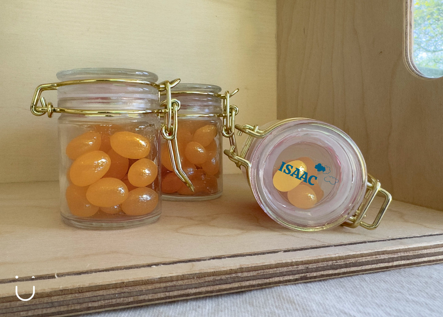 10x Glazen potje met jellybeans - Deugeniet - Doopsuiker diy