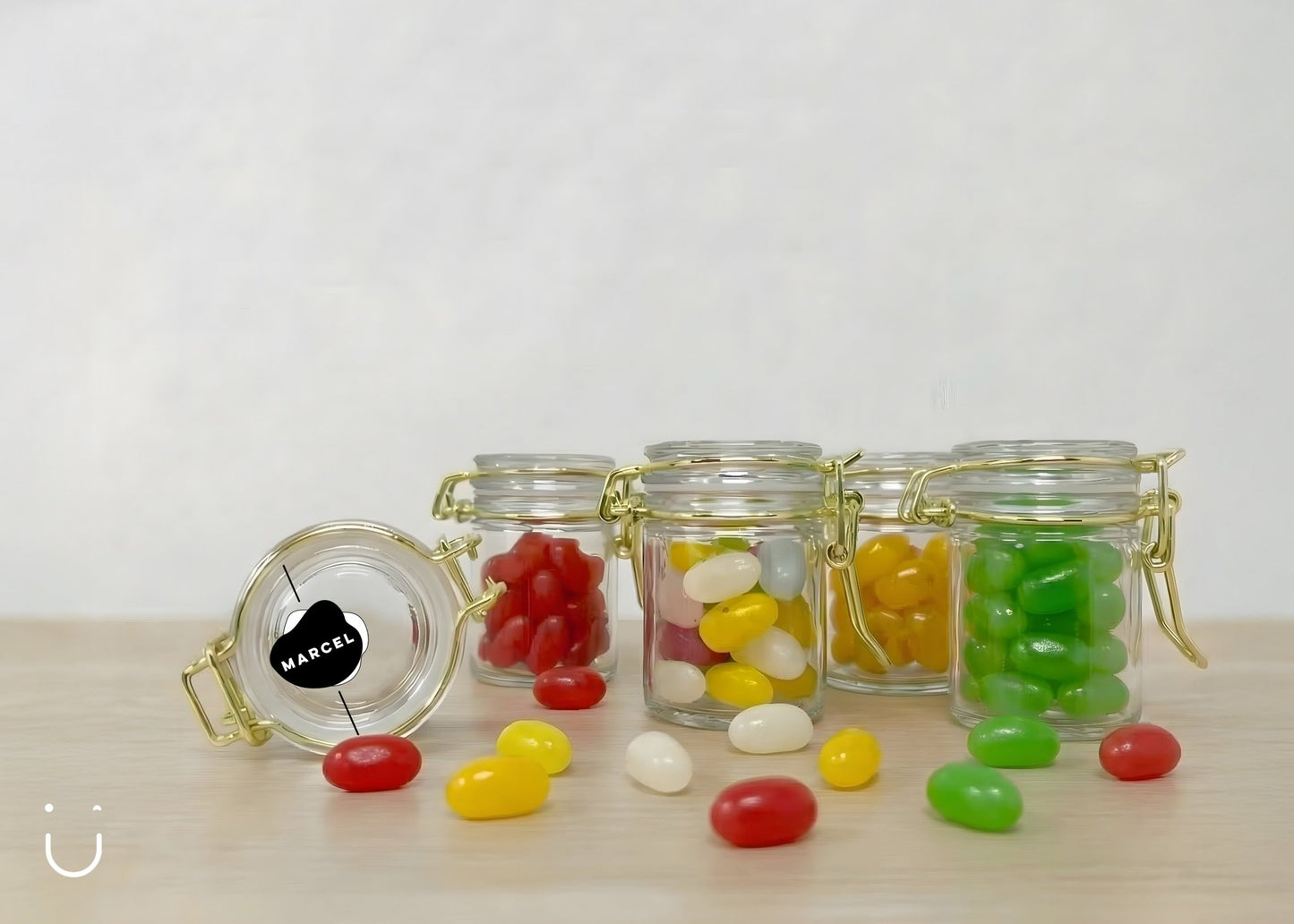 10x Glazen potje met jellybeans - Doopsuiker - Deugeniet - 100% afgewerkt