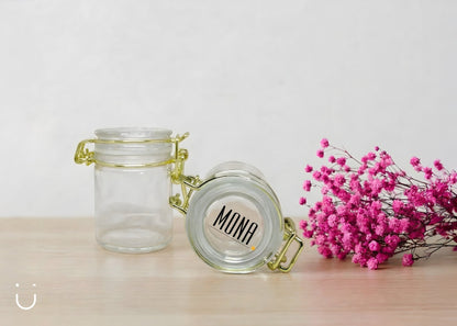 10x Glazen potje met naam - Doopsuiker - Deugeniet - Doopsuiker diy