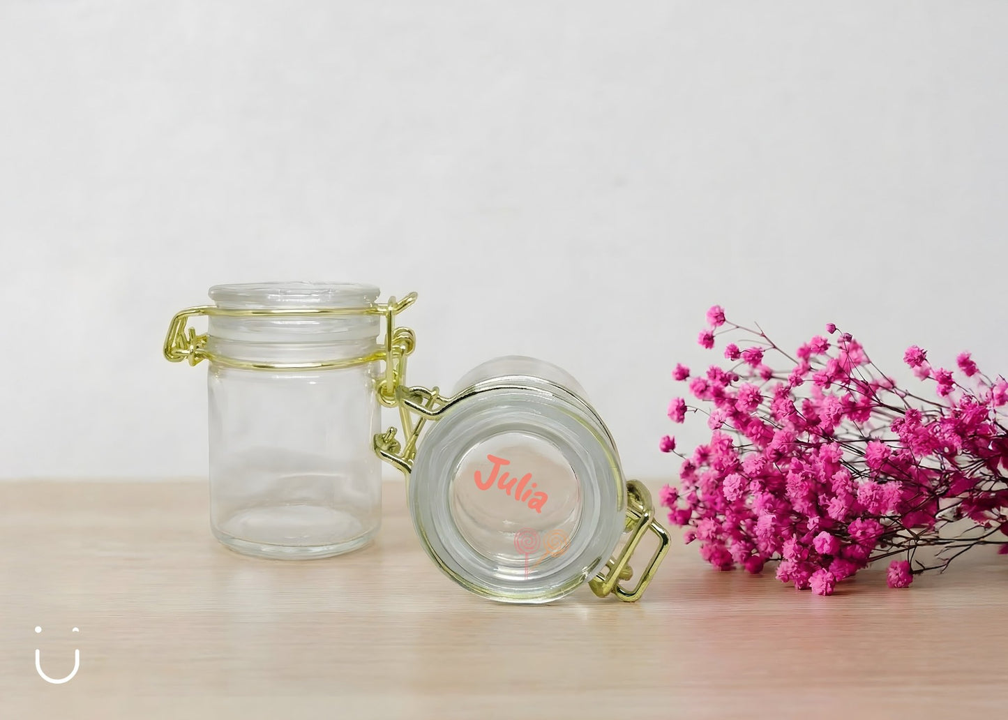 10x Glazen potje met naam - Doopsuiker - Deugeniet - Doopsuiker diy