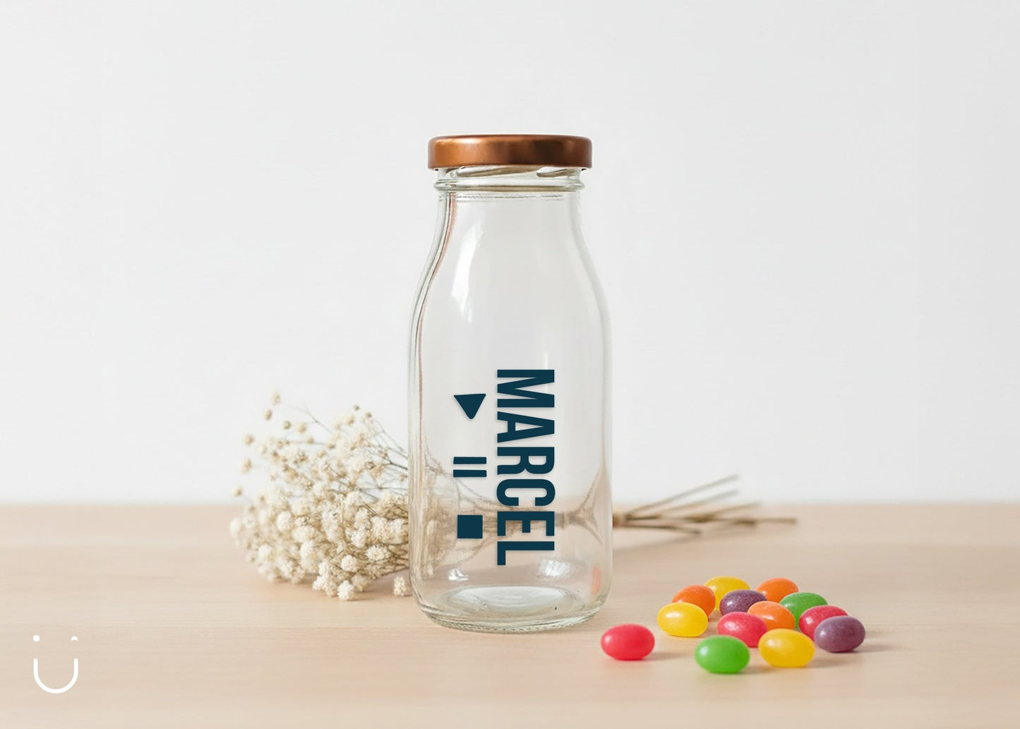 10x Melkflesje met naam - Doopsuiker - Deugeniet - Doopsuiker diy