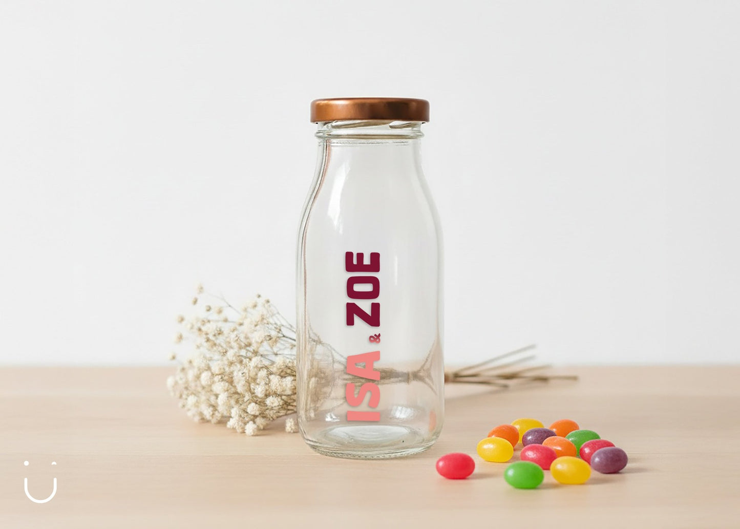 10x Melkflesje met naam - Doopsuiker - Deugeniet - Doopsuiker diy