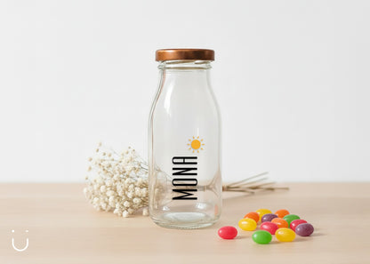 10x Melkflesje met naam - Doopsuiker - Deugeniet - Doopsuiker diy