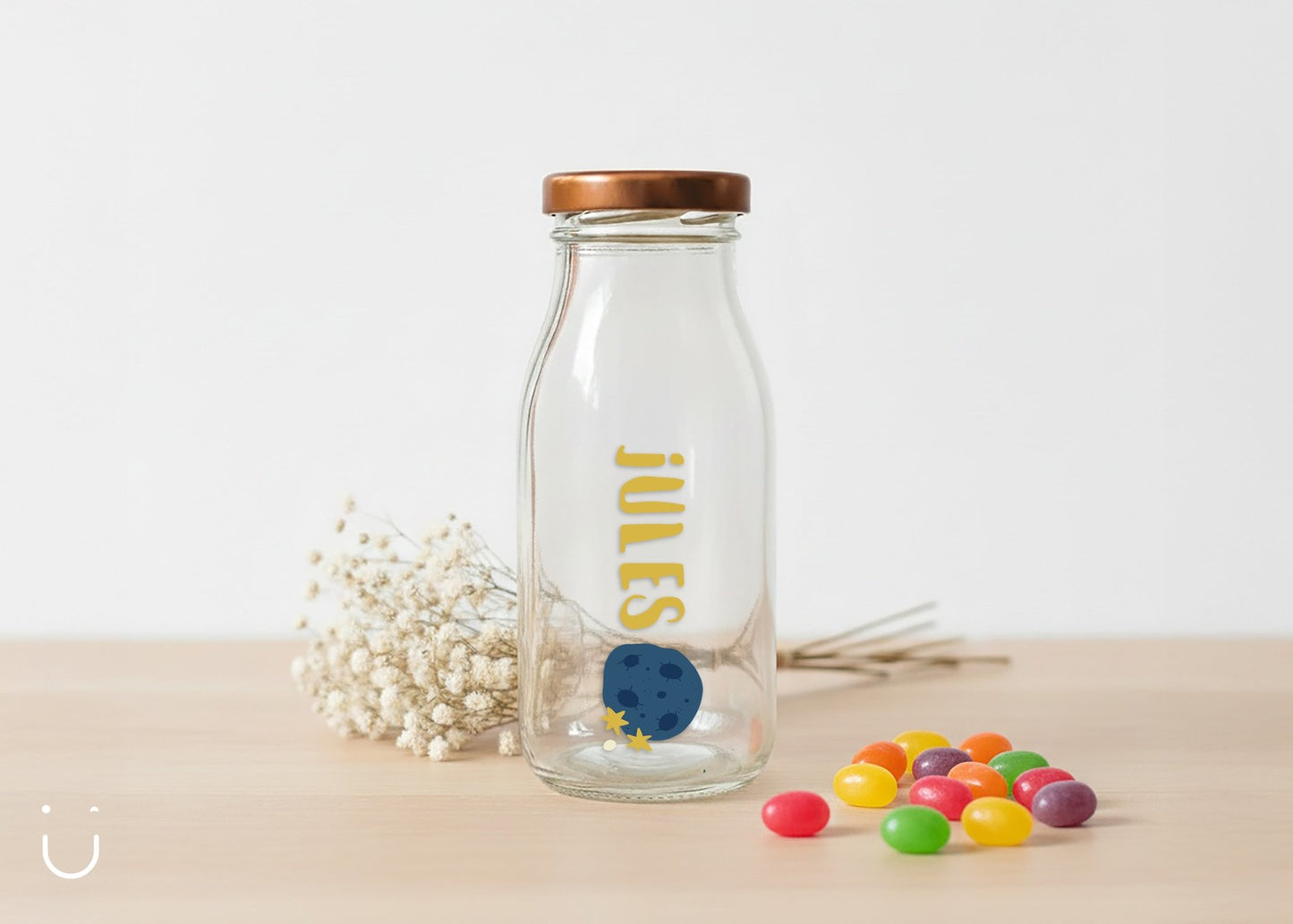 10x Melkflesje met naam - Doopsuiker - Deugeniet - Doopsuiker diy