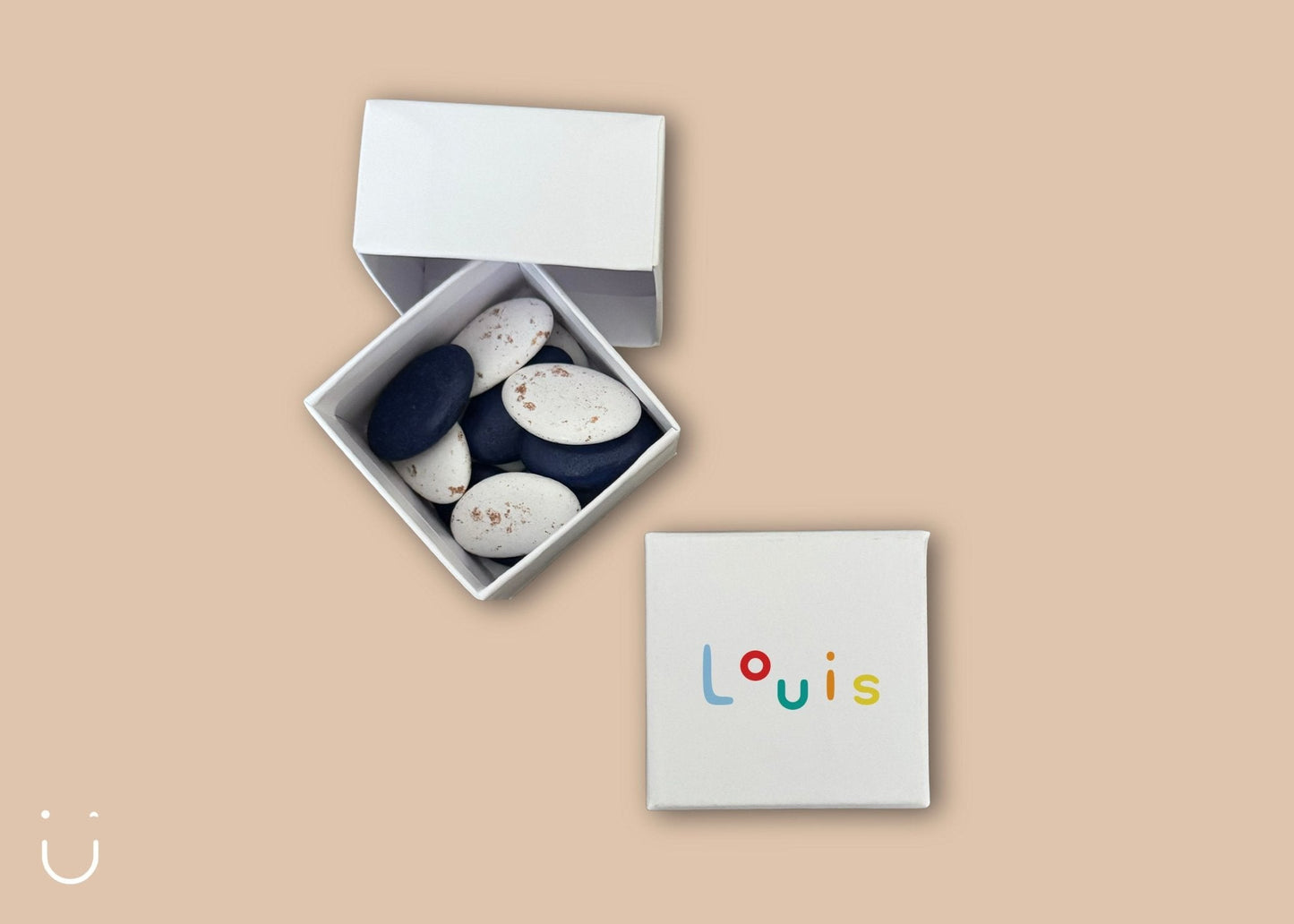 10x wit doosje met eigen ontwerp - Bedankje communie - Deugeniet - Communiebedankjes