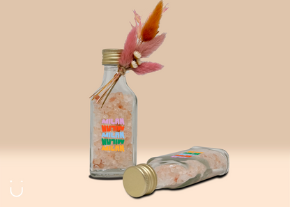 5x Flesje met badzout - communie - Deugeniet - Communiebedankjes