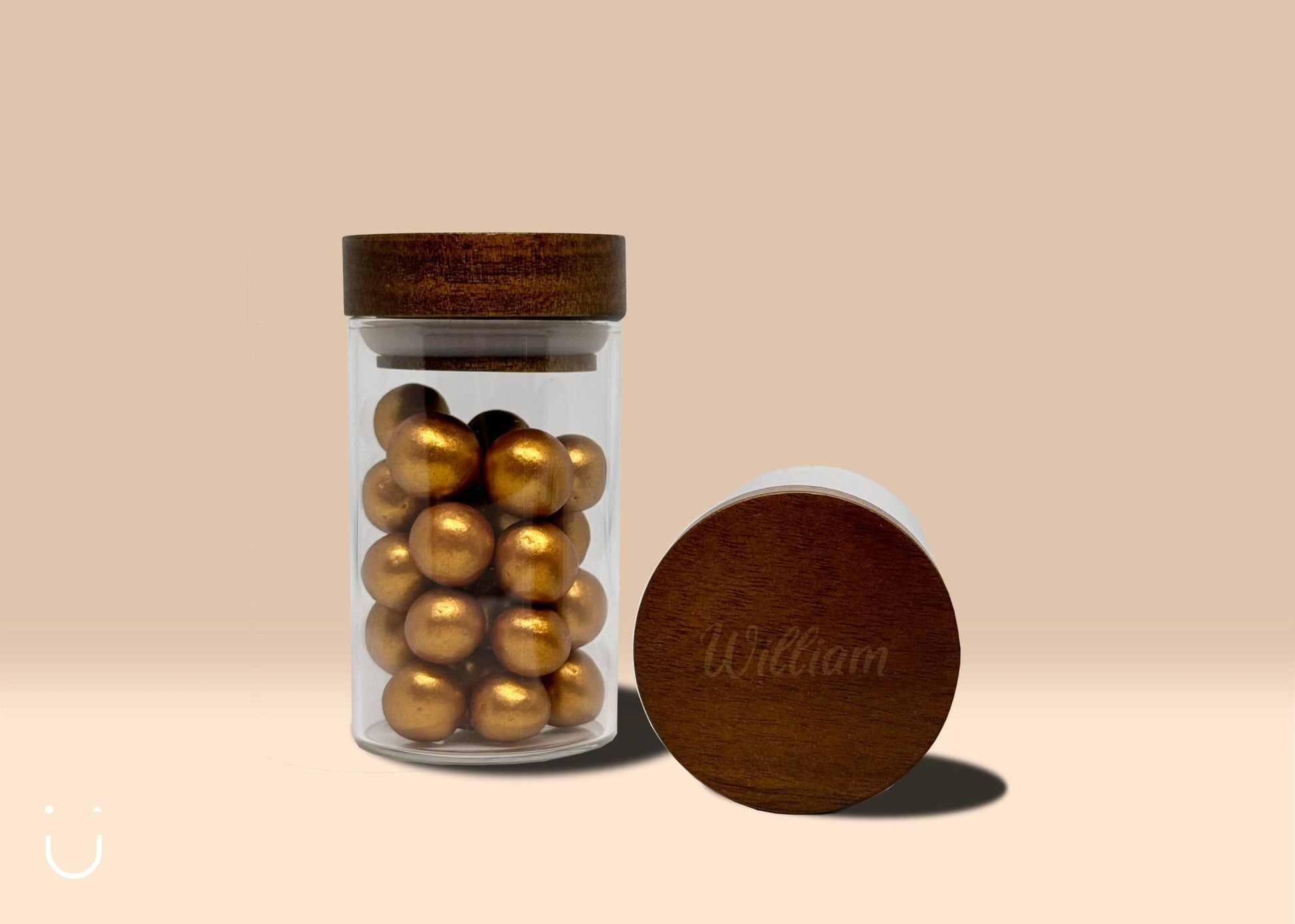 5x Glazen potje - gouden crispy balletjes - Doopsuiker - Deugeniet - Doopsuiker diy