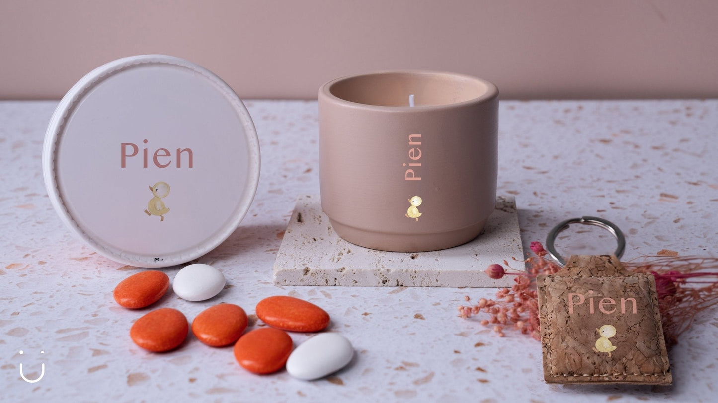 5x Luxe Kaarsje met eigen ontwerp - Bedankje communie - Deugeniet - Communiebedankjes