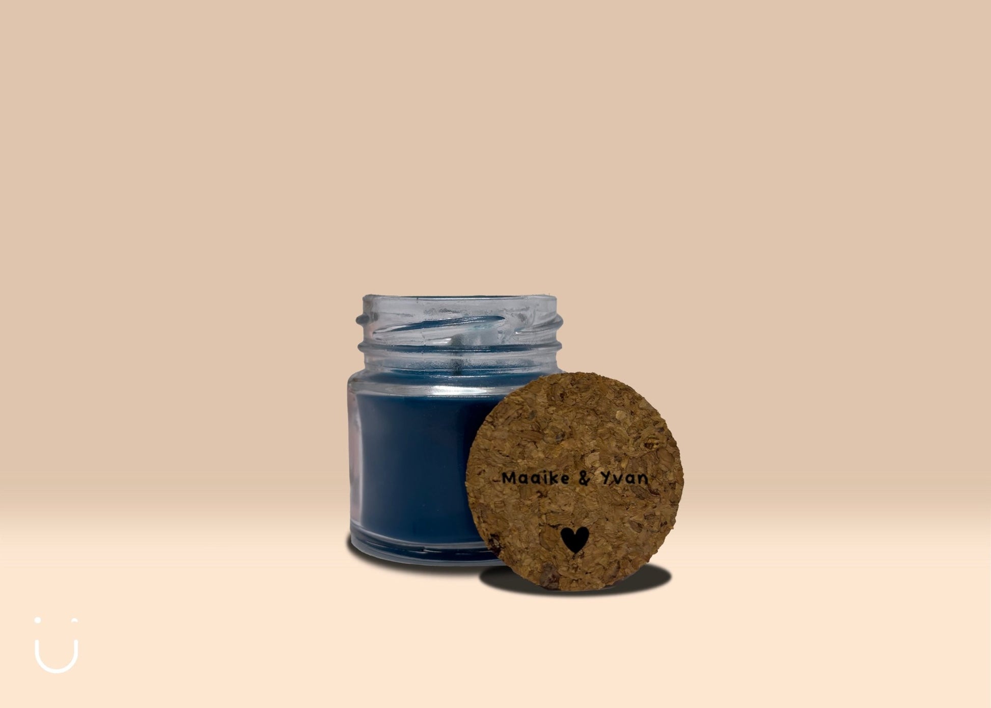 5x Mini geurkaars - Blauw - trouw - Deugeniet - Huwelijk bedankjes