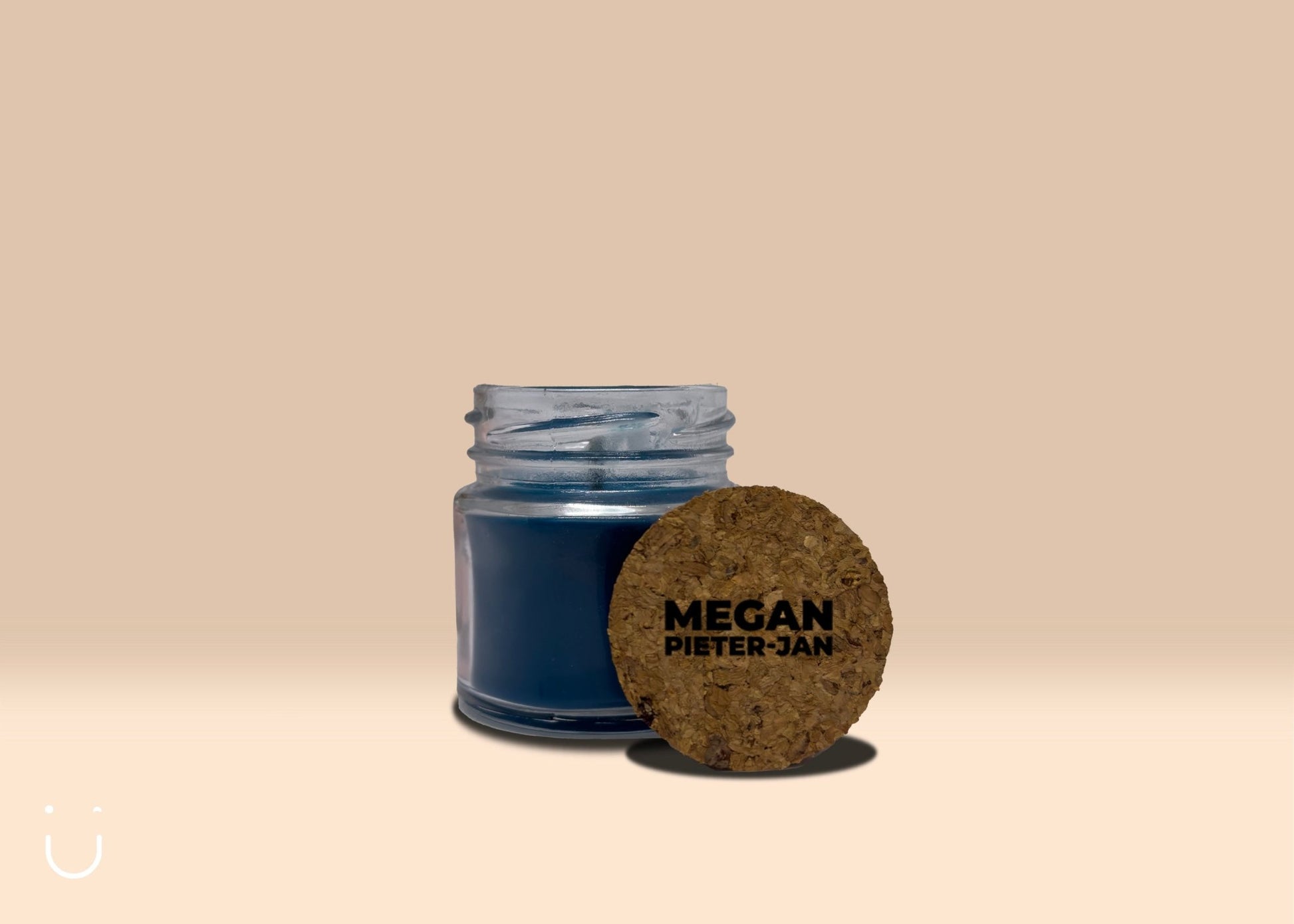 5x Mini geurkaars - Blauw - trouw - Deugeniet - Huwelijk bedankjes