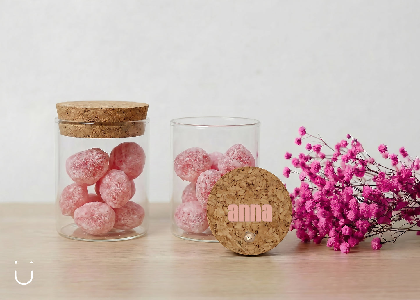 Glazen potje met smoelentrekkers - Doopsuiker