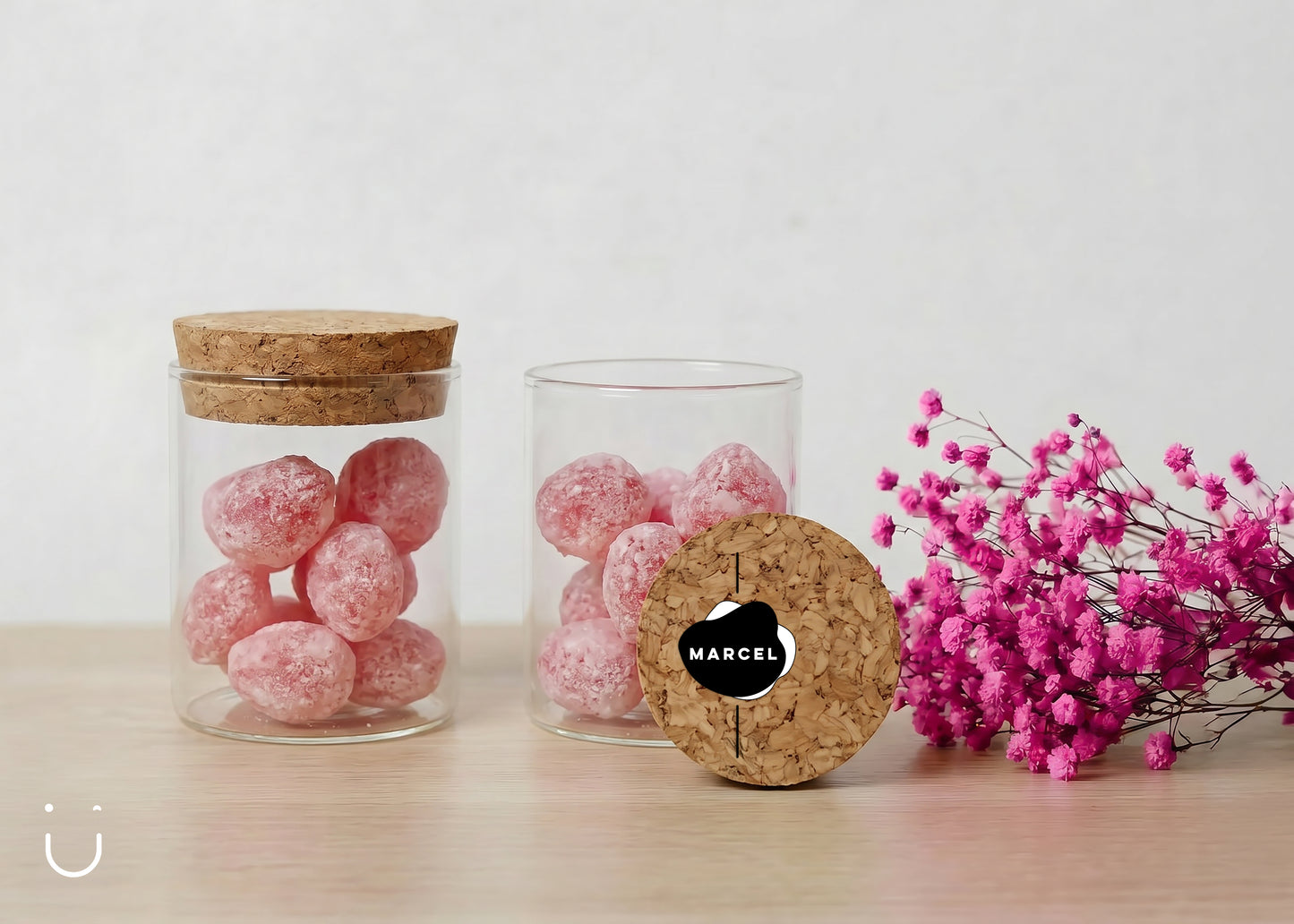 Glazen potje met smoelentrekkers - Doopsuiker