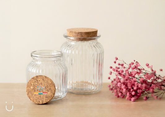 Uitdeelpot geribbeld  "Colorblocking"