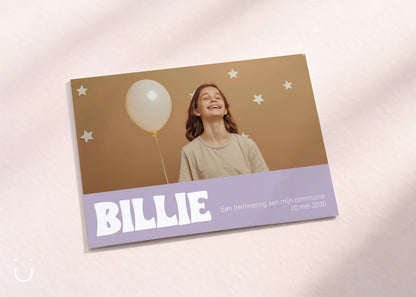 Communiekaartje "Billie"