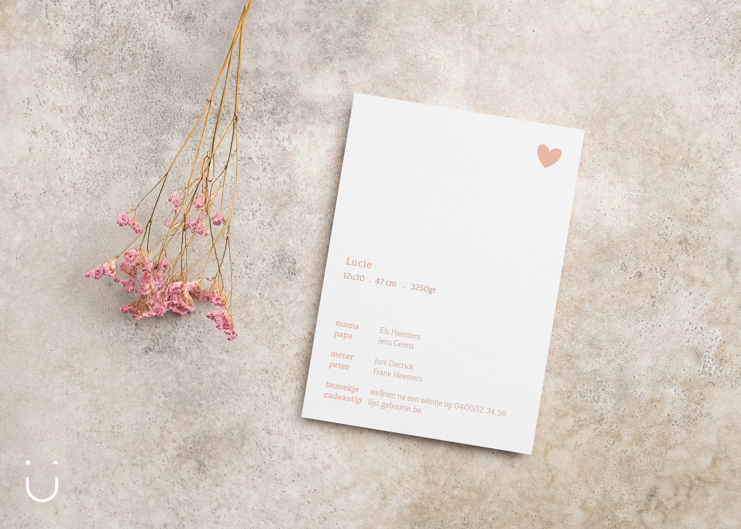 Geboortekaartje "Soft pink"