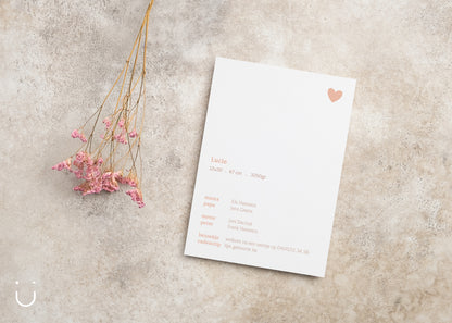 Geboortekaartje "Soft pink"
