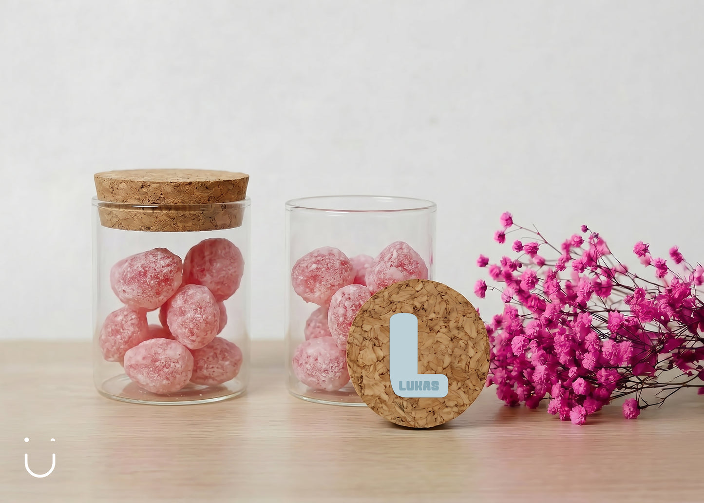 Glazen potje met smoelentrekkers - Doopsuiker