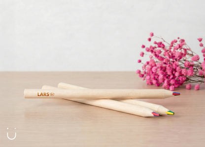 Regenboogpotlood - gegraveerd - Doopsuiker