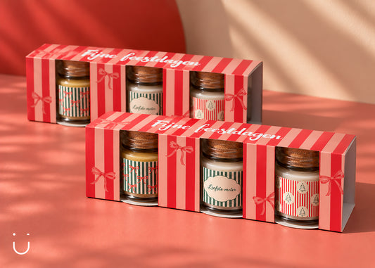 Cadeauset Fijne feestdagen - 3 geurkaarsjes - Liefste meter