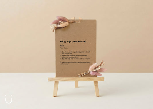 Kaarthouder met droogbloemen - Peter vragen