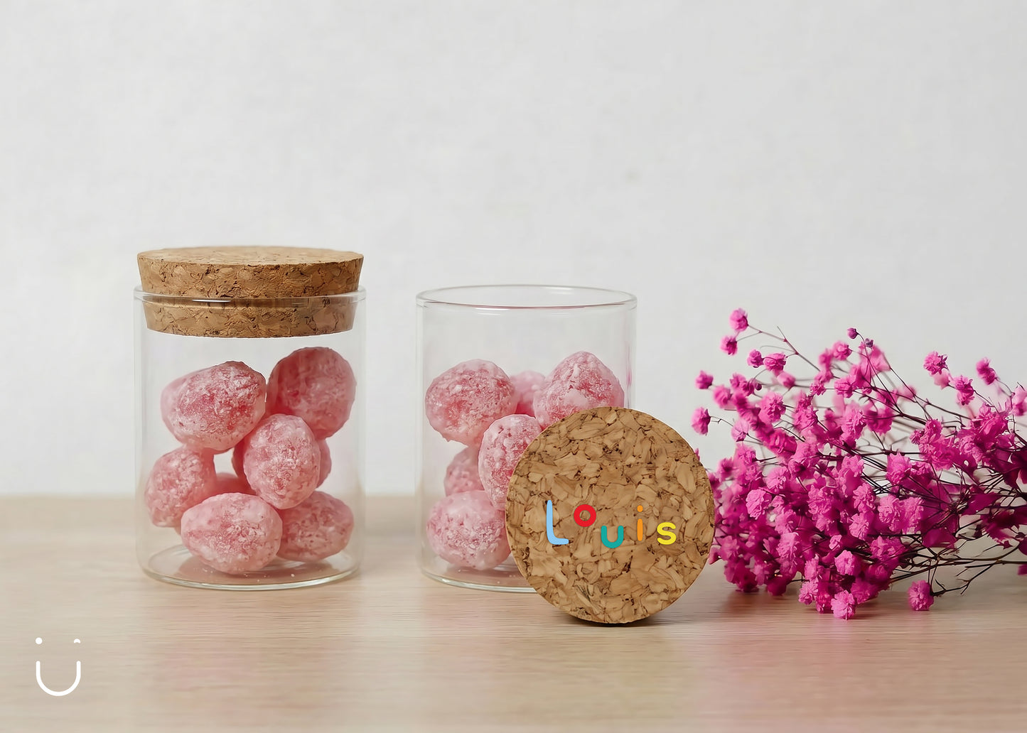 Glazen potje met smoelentrekkers - Doopsuiker