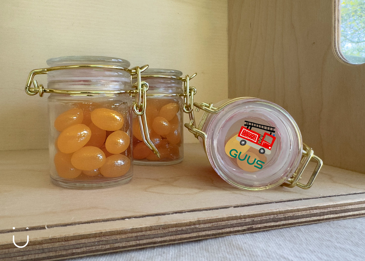 10x Glazen potje met jellybeans